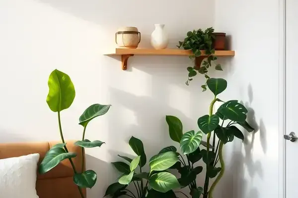 観葉植物融合寝室